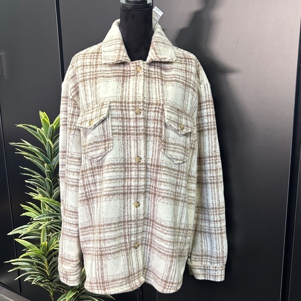 Flag & Anthem Shacket,hip pockets button chest pockets,plaid,heavyweight,warm